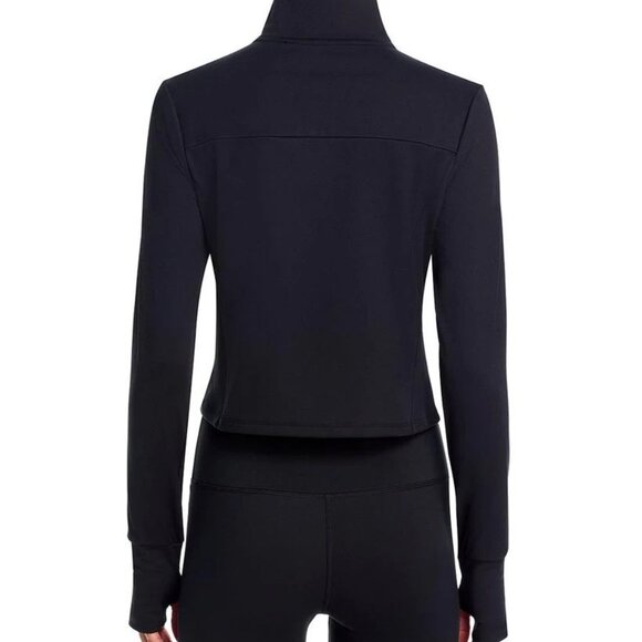 AQUA Cropped Full Zip Mock Neck Jacket Black XS NWT - Picture 7 of 7